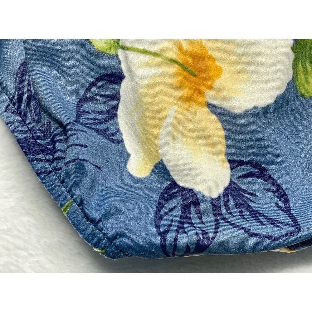 La Cabana Swimsuit Women's Size 10 Vintage 80's 90's Blue Hawaiian Flowers - Picture 8 of 10